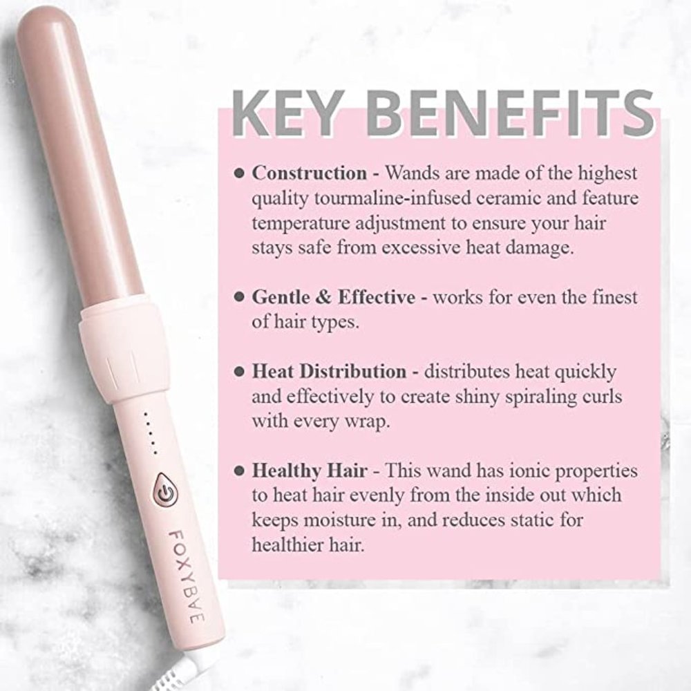 FOXYBAE Baby Blush Professional Ceramic Tourmaline Curling Wand - Picture 3 of 5